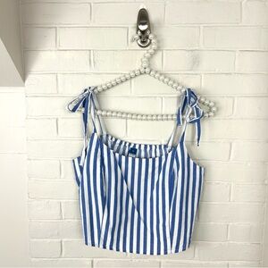 Old Navy Blue White Stripe Tie Strap Tank Top Size M